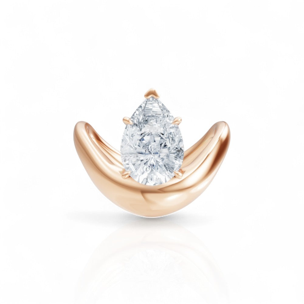 Theresa pear lab diamond engagement ring in 18k rose gold