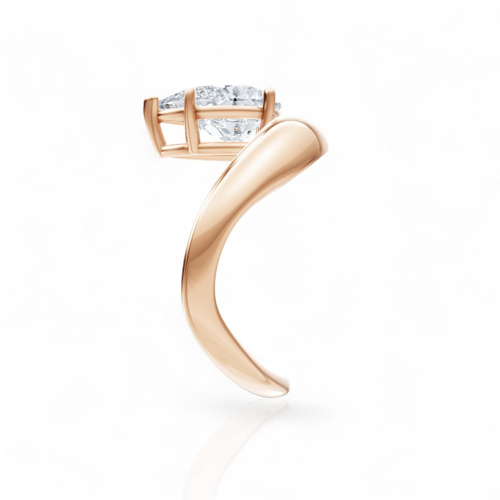 Theresa pear lab diamond engagement ring in 18k rose gold - view 3