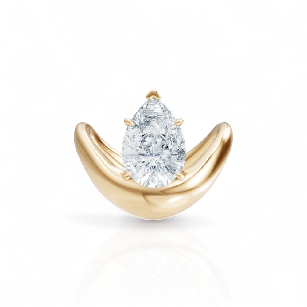 Theresa pear lab diamond engagement ring in 14k yellow gold