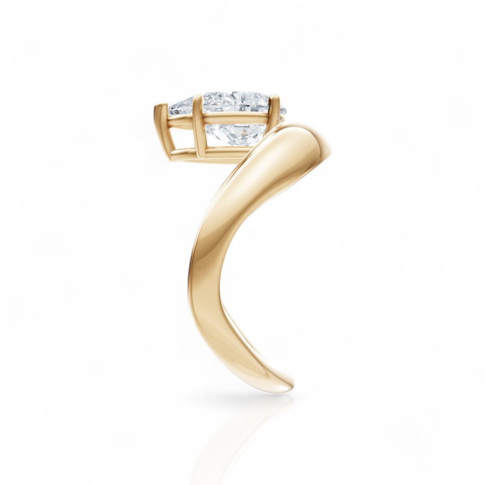 Theresa pear lab diamond engagement ring in 18k yellow gold - view 3