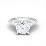 Margaret round lab diamond engagement ring in 14k white gold