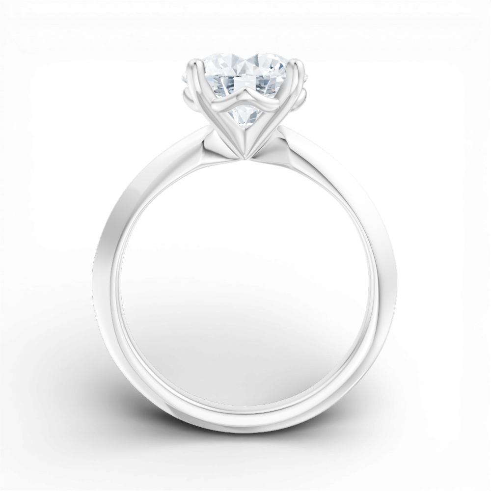 Margaret round lab diamond engagement ring in platinum - view 3