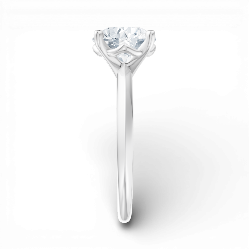 Margaret round lab diamond engagement ring in platinum - view 4