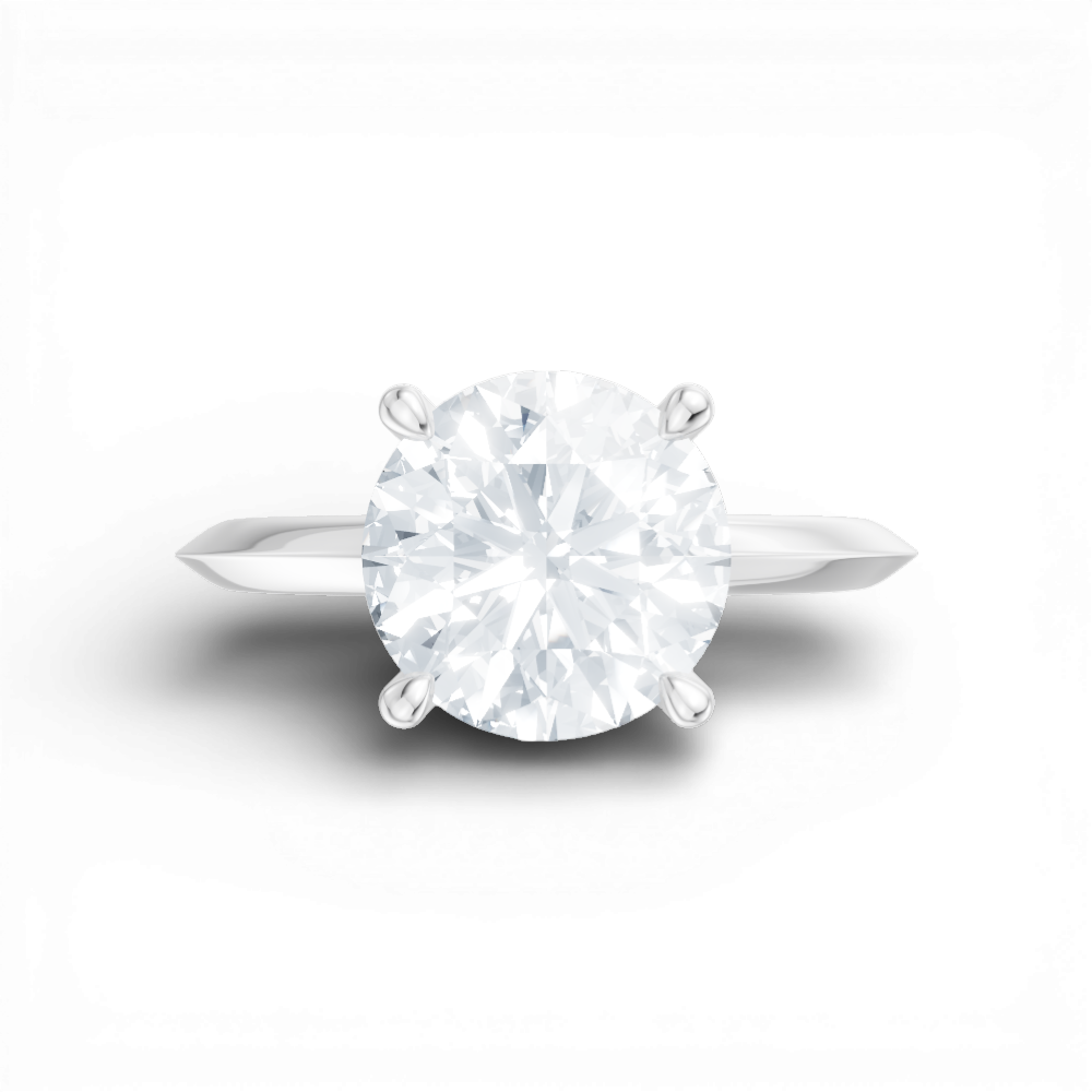 Margaret round lab diamond engagement ring in platinum - view 6