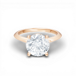Margaret round lab diamond engagement ring in 18k rose gold