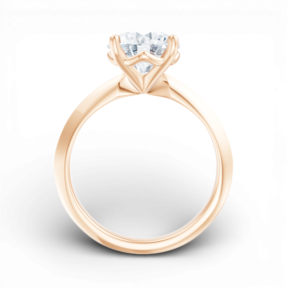 Margaret round lab diamond engagement ring in 18k rose gold - view 3