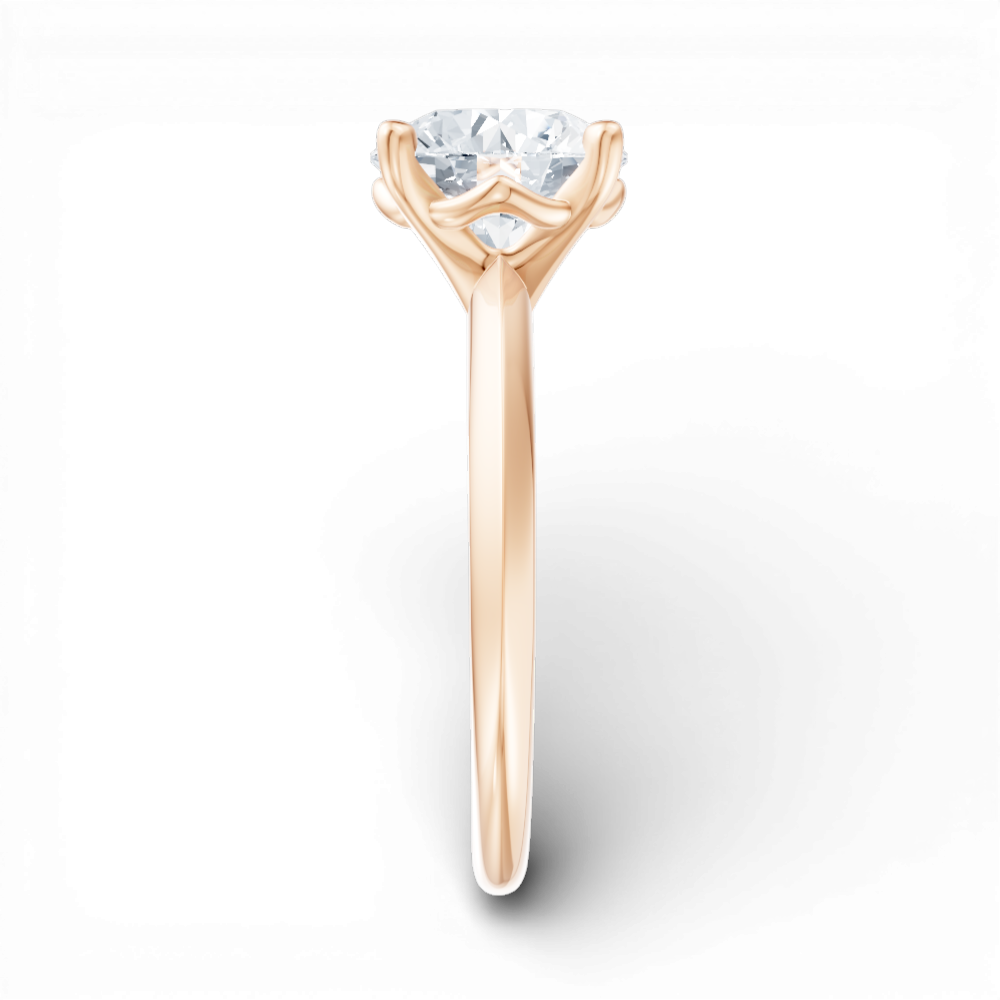 Margaret round lab diamond engagement ring in 18k rose gold - view 4