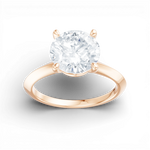 Margaret round lab diamond engagement ring in 18k rose gold - view 5