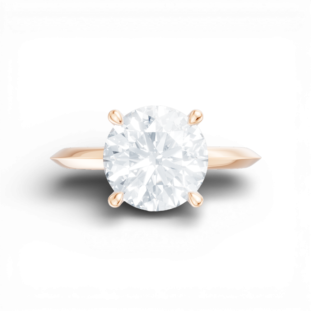 Margaret round lab diamond engagement ring in 18k rose gold - view 6