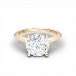 Margaret round lab diamond engagement ring in 18k yellow gold