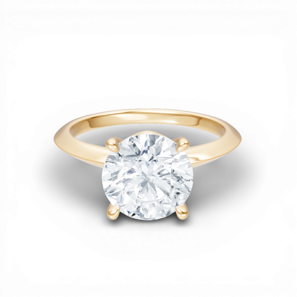 Margaret round lab diamond engagement ring in 18k yellow gold