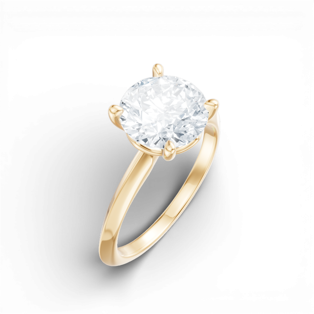 Margaret round lab diamond engagement ring in 14k yellow gold - view 2
