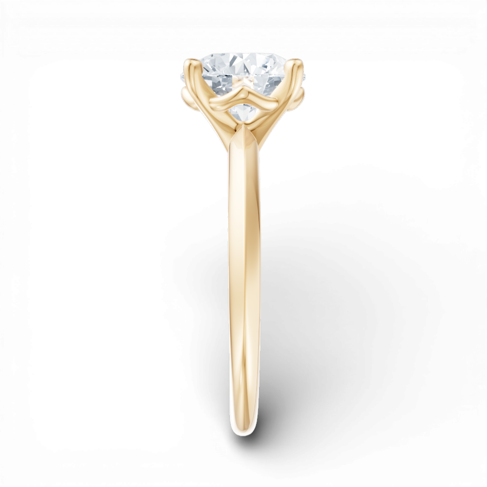 Margaret round lab diamond engagement ring in 18k yellow gold - view 4