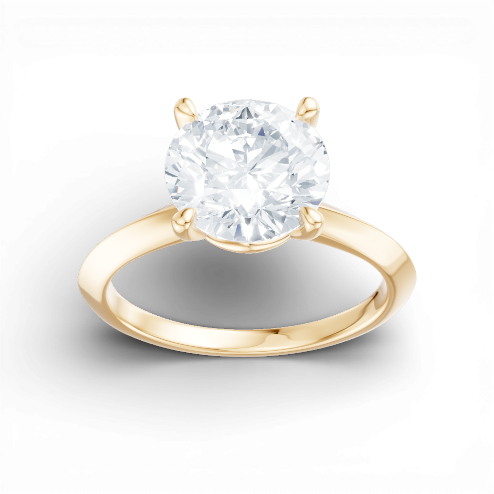 Margaret round lab diamond engagement ring in 18k yellow gold - view 5