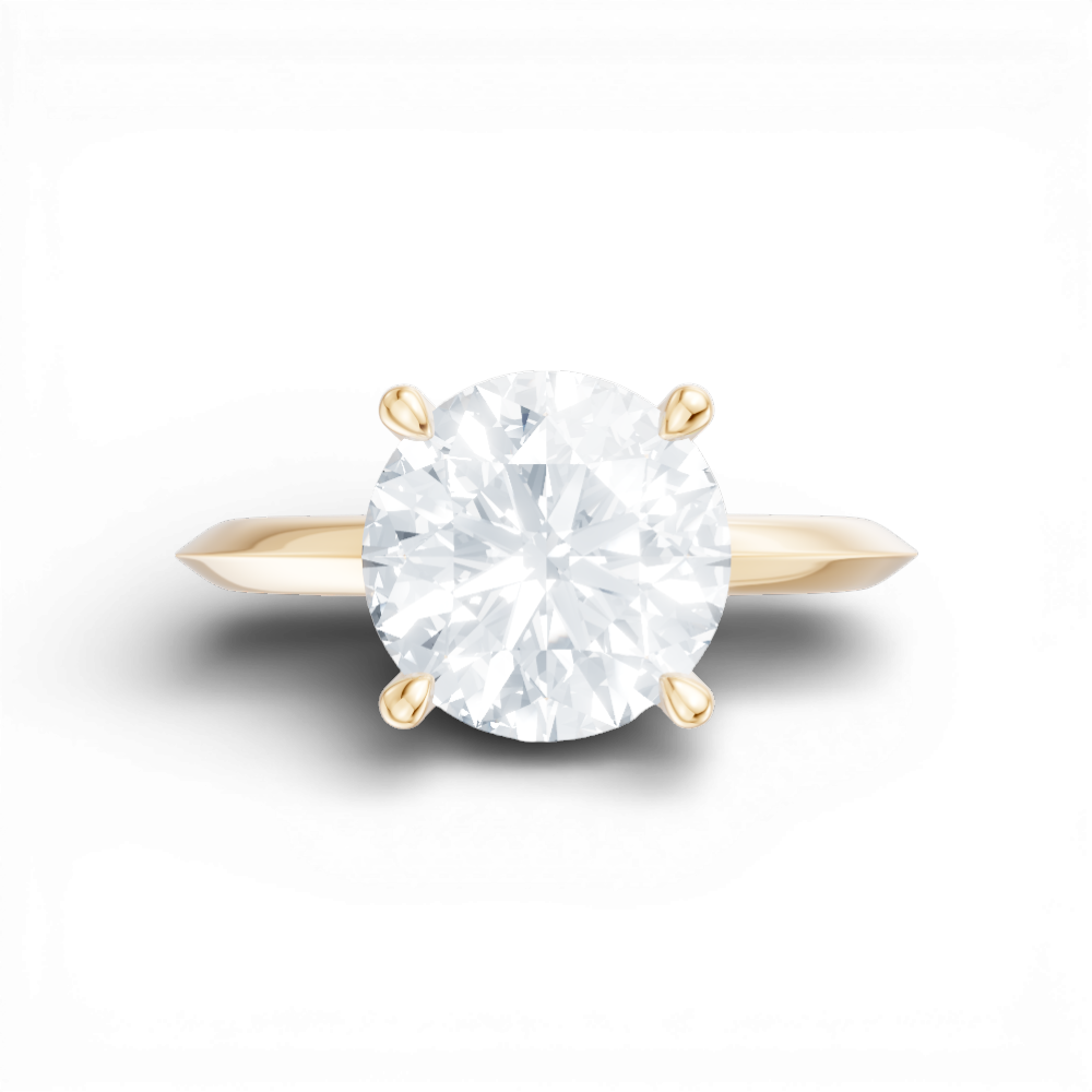 Margaret round lab diamond engagement ring in 18k yellow gold - view 6