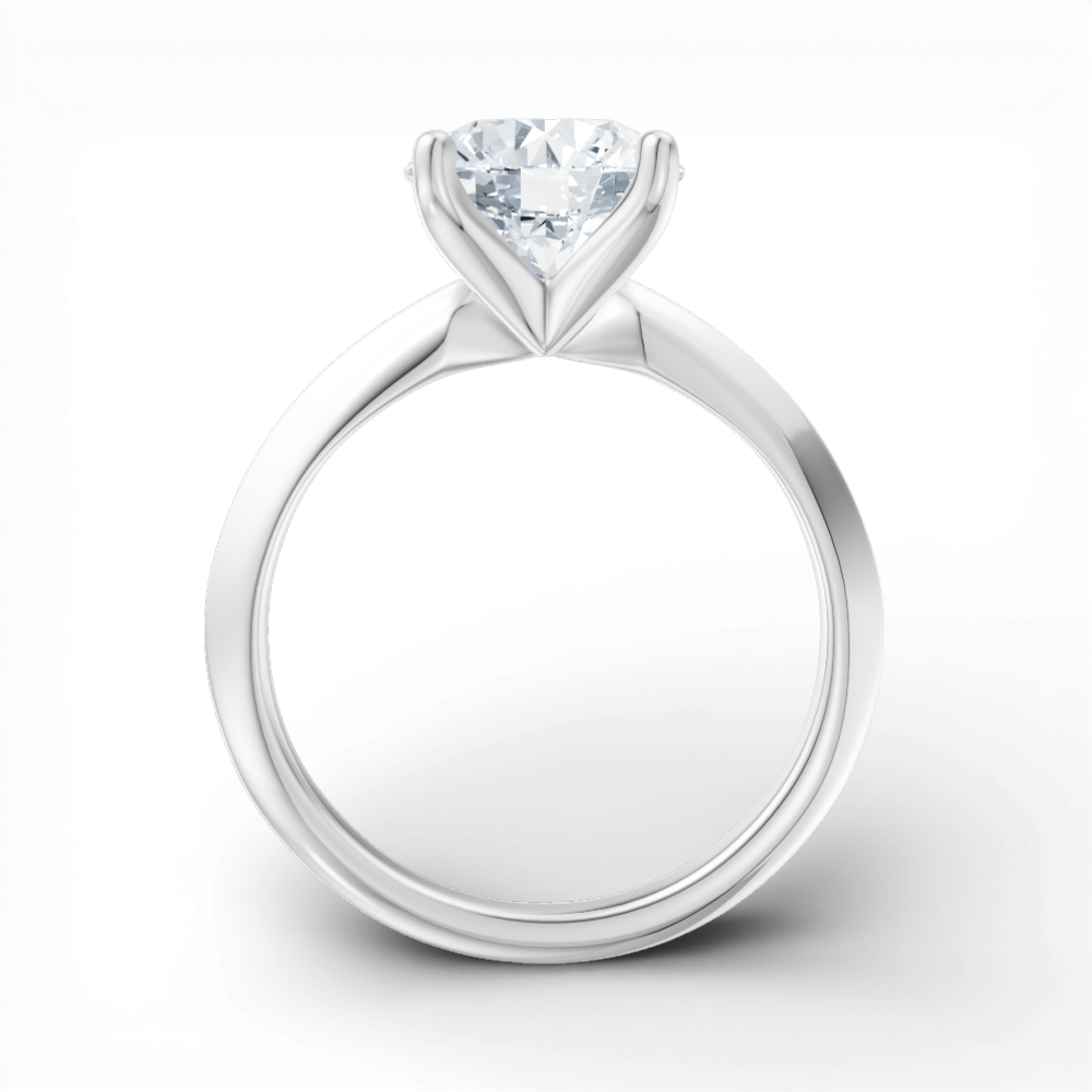 Marlene round lab diamond engagement ring in 18k white gold - view 2