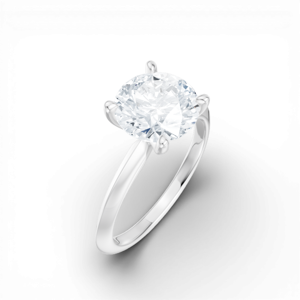 Marlene round lab diamond engagement ring in 18k white gold - view 3