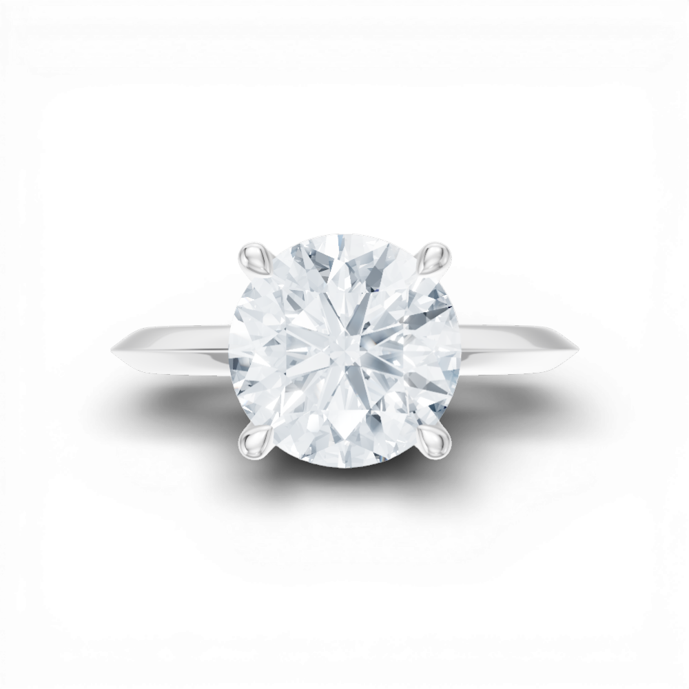 Marlene round lab diamond engagement ring in 14k white gold - view 6