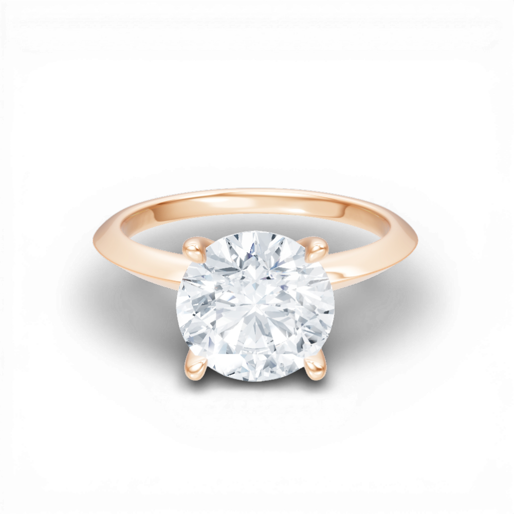 Marlene round lab diamond engagement ring in 18k rose gold