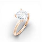 Marlene round lab diamond engagement ring in 18k rose gold - view 2