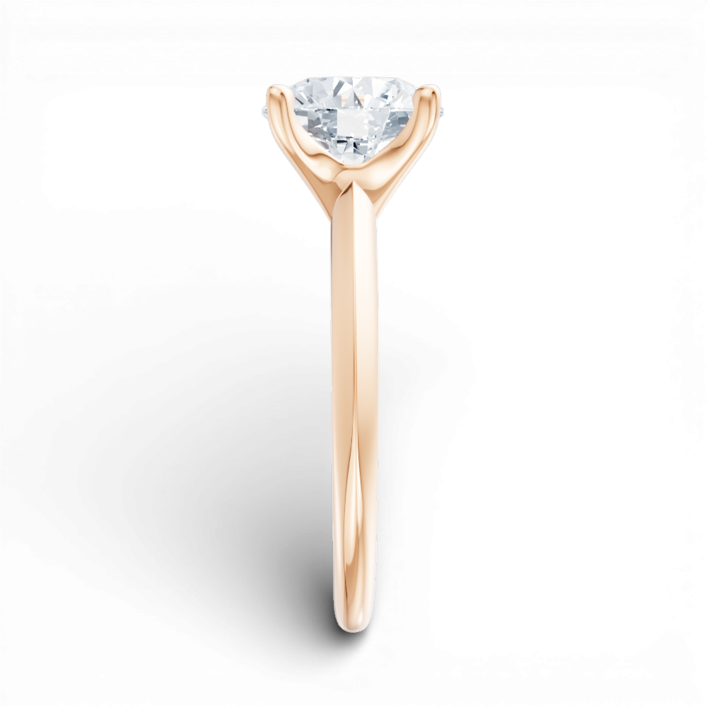 Marlene round lab diamond engagement ring in 18k rose gold - view 4