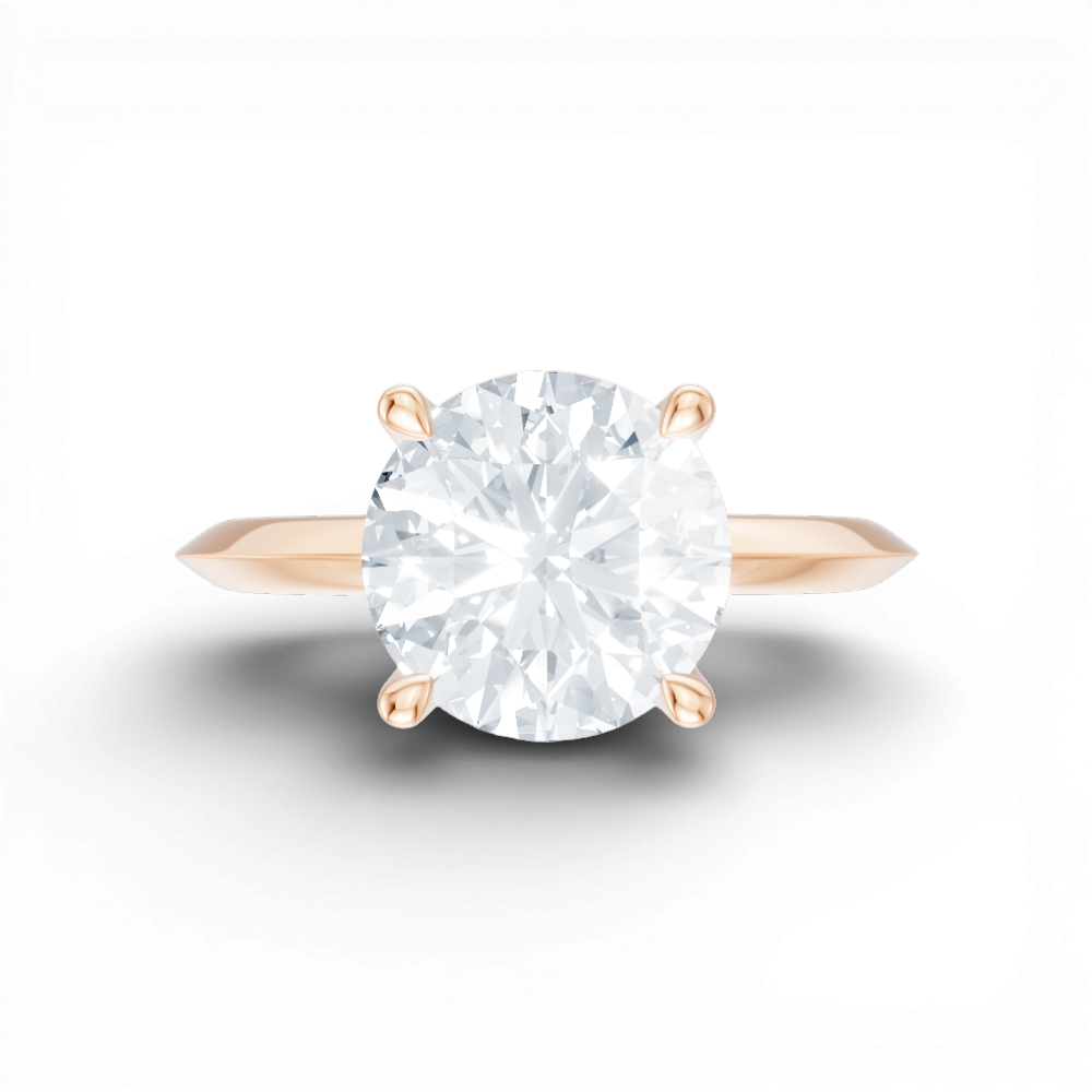 Marlene round lab diamond engagement ring in 18k rose gold - view 6