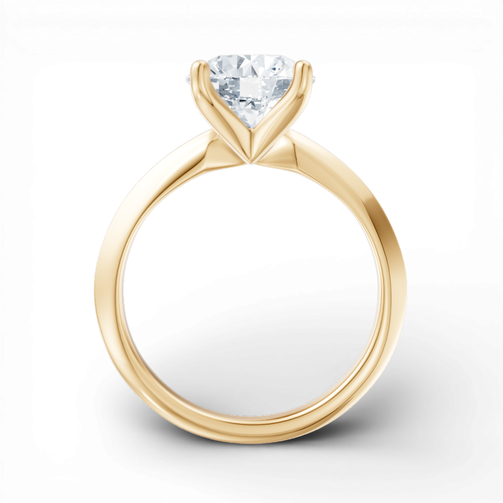 Marlene round lab diamond engagement ring in 14k yellow gold - view 2