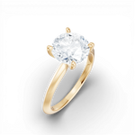 Marlene round lab diamond engagement ring in 18k yellow gold - view 3