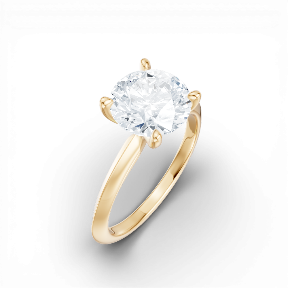 Marlene round lab diamond engagement ring in 14k yellow gold - view 3