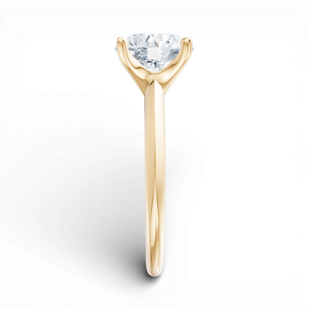 Marlene round lab diamond engagement ring in 18k yellow gold - view 4