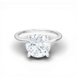 Miranda round lab diamond engagement ring in 18k white gold