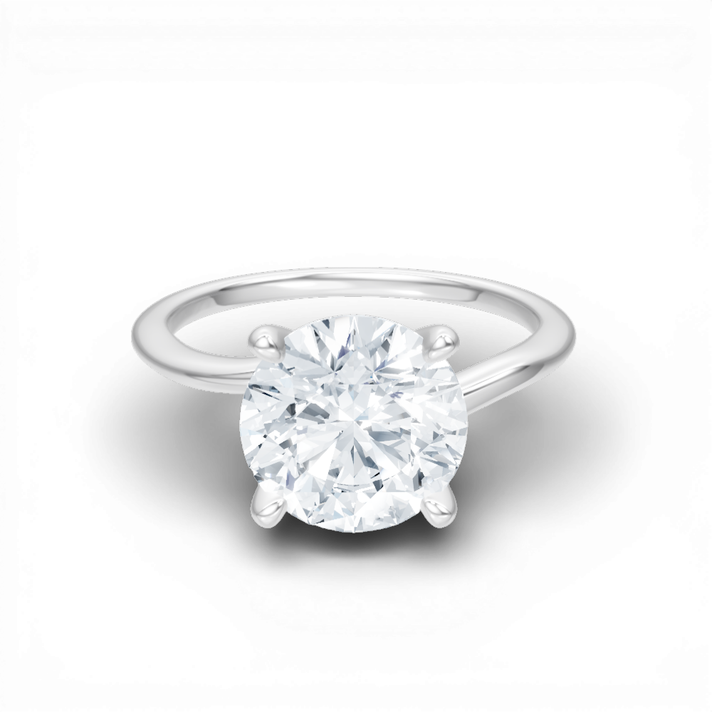 Miranda round lab diamond engagement ring in 18k white gold