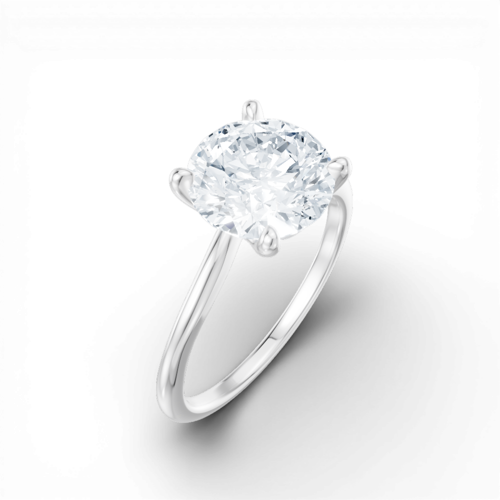Miranda round lab diamond engagement ring in 14k white gold - view 2