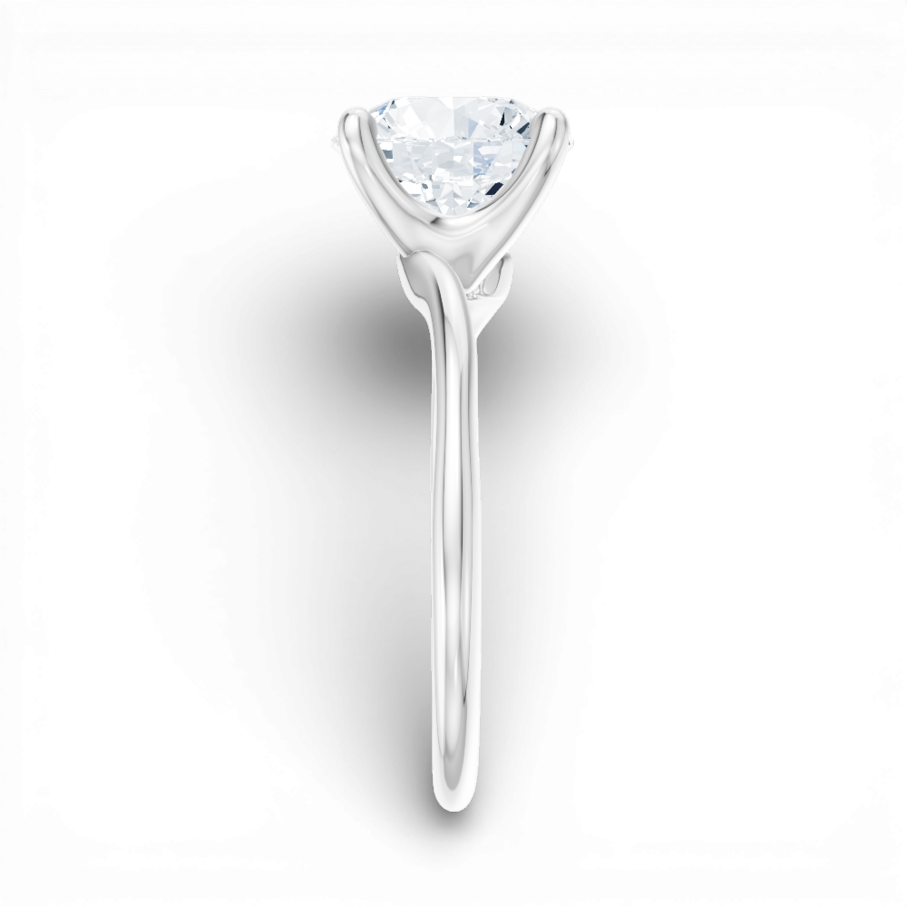 Miranda round lab diamond engagement ring in 14k white gold - view 4