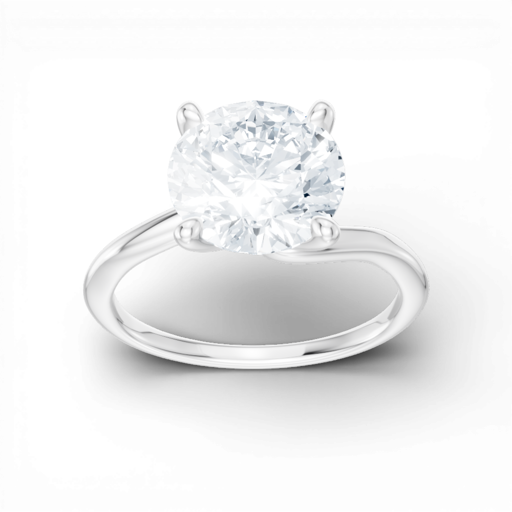 Miranda round lab diamond engagement ring in 18k white gold - view 5