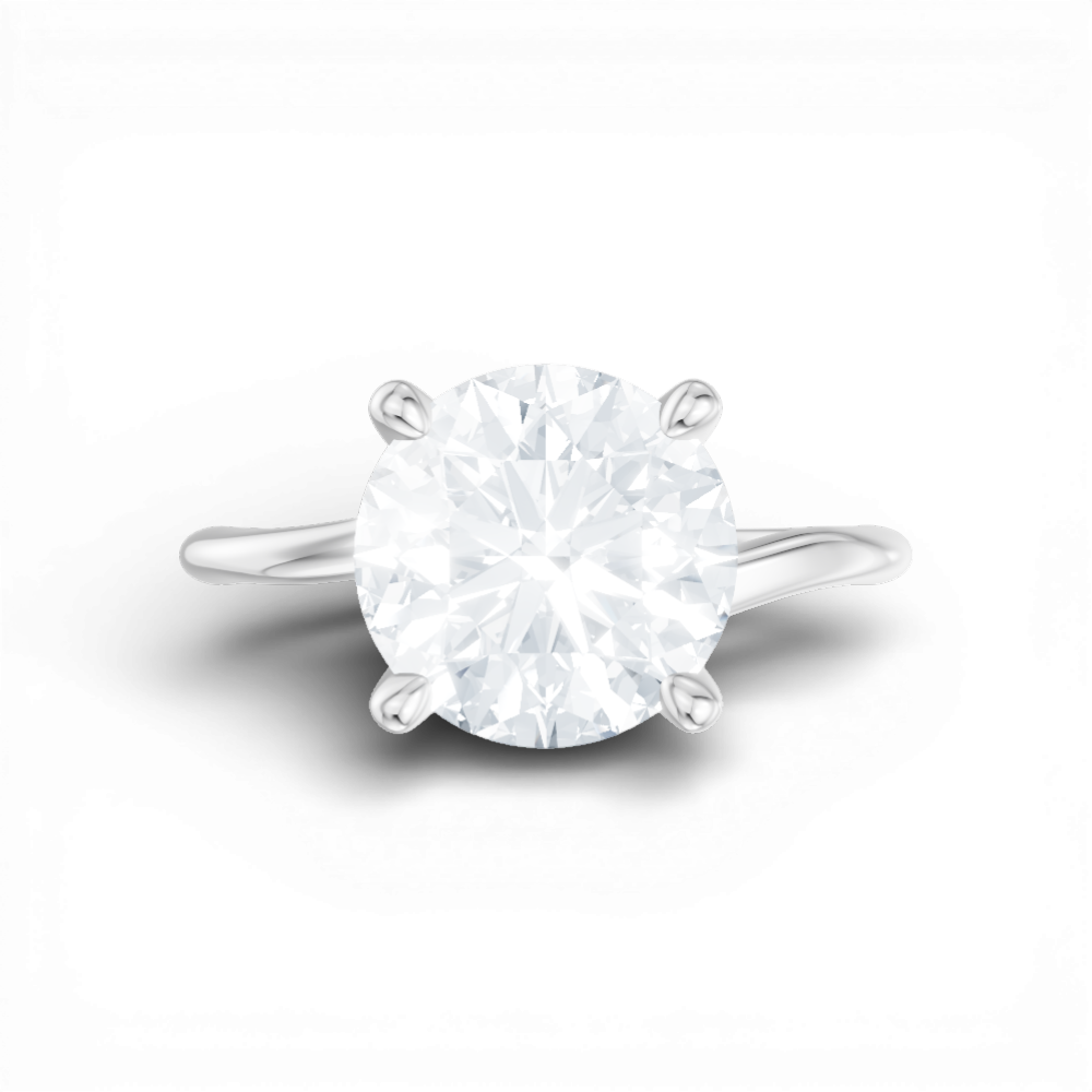 Miranda round lab diamond engagement ring in platinum - view 6