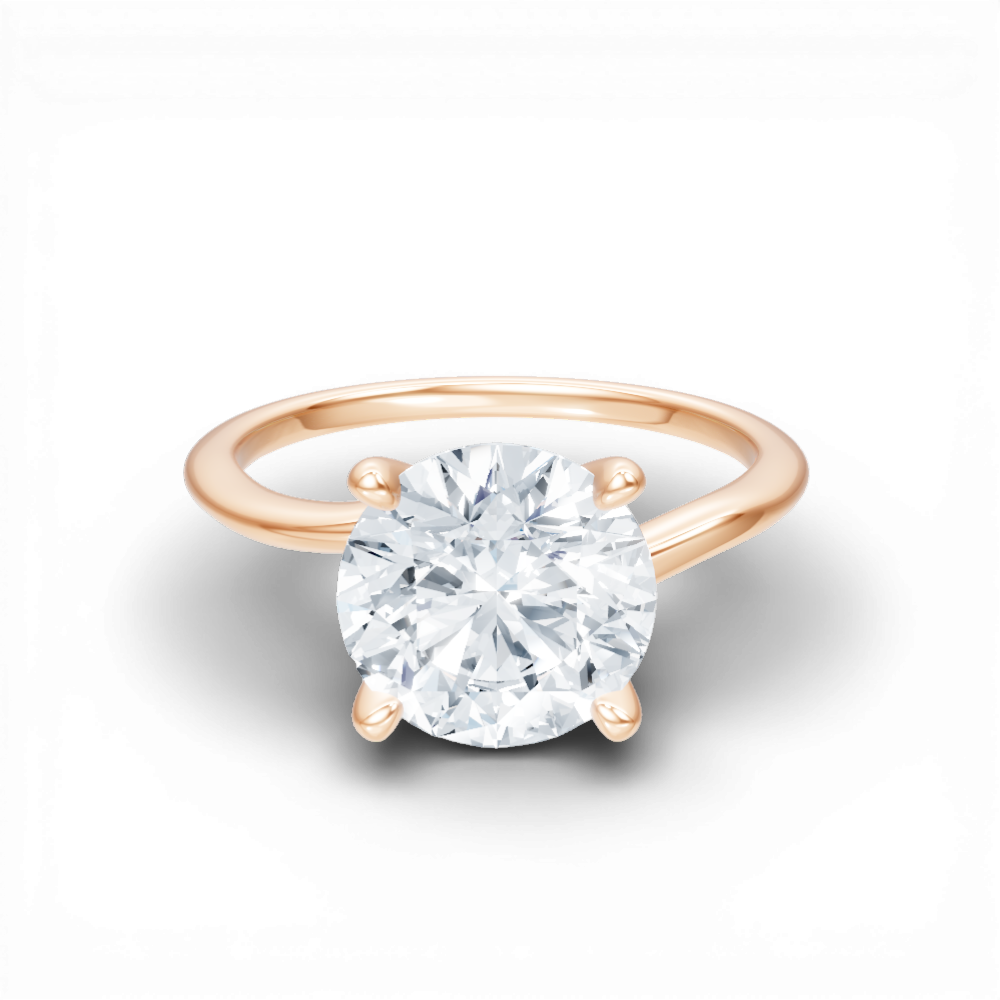 Miranda round lab diamond engagement ring in 18k rose gold