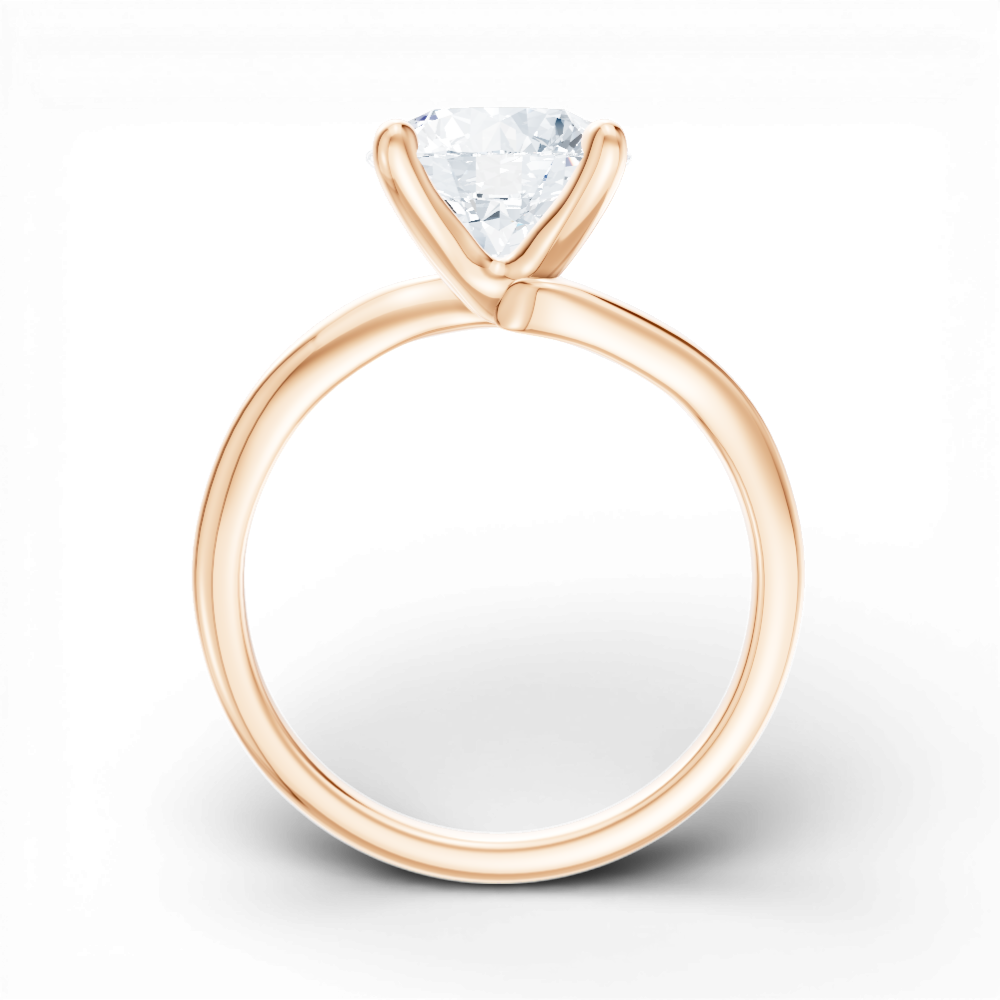 Miranda round lab diamond engagement ring in 18k rose gold - view 3