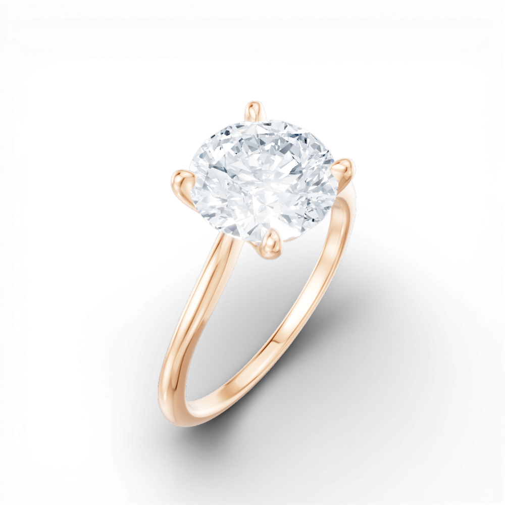 Miranda round lab diamond engagement ring in 18k rose gold - view 2