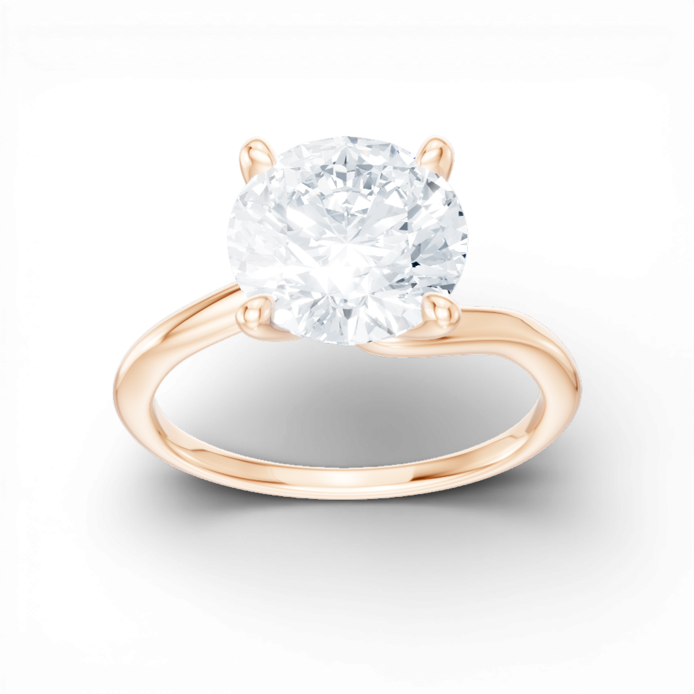 Miranda round lab diamond engagement ring in 18k rose gold - view 5