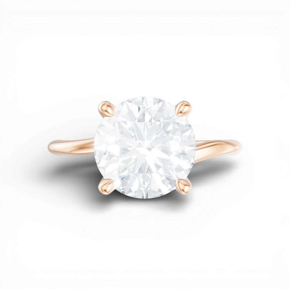 Miranda round lab diamond engagement ring in 18k rose gold - view 6