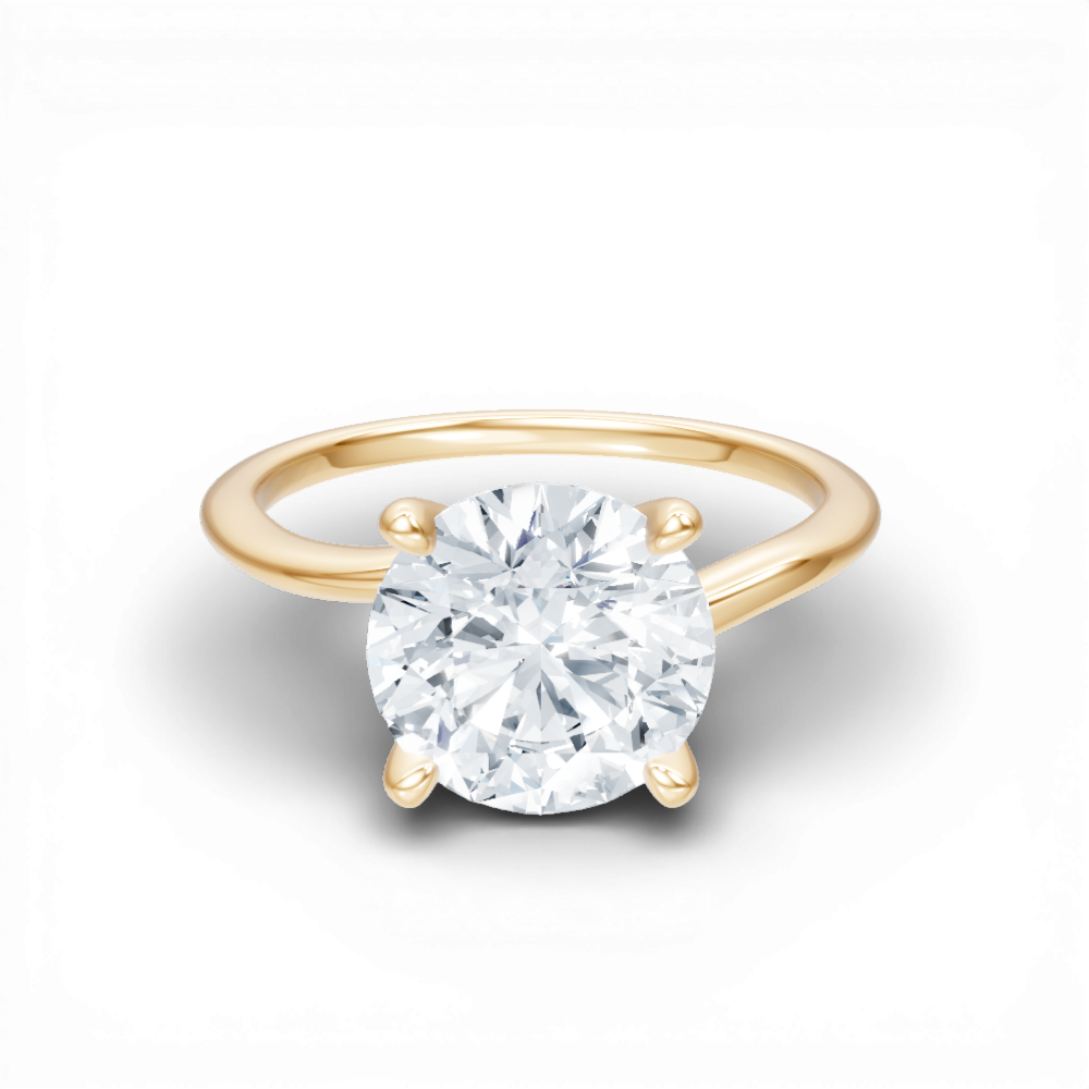 Miranda round lab diamond engagement ring in 18k yellow gold