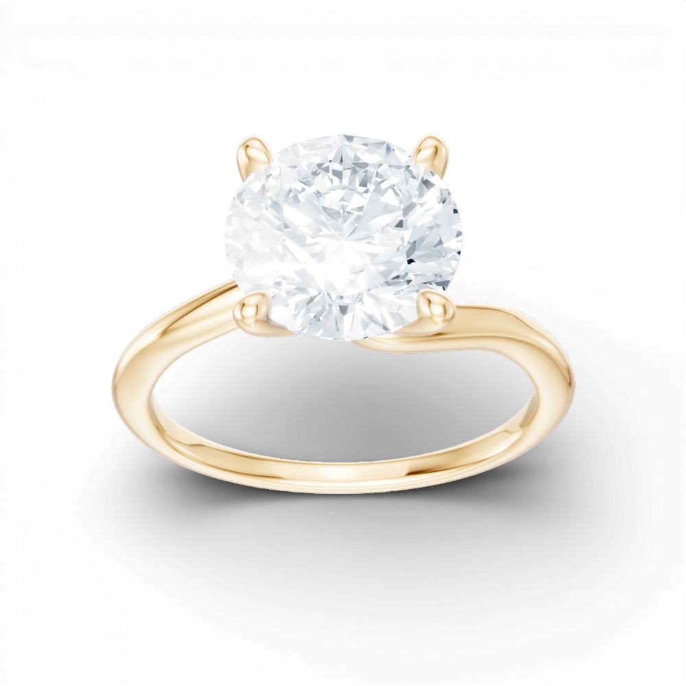 Miranda round lab diamond engagement ring in 14k yellow gold - view 5