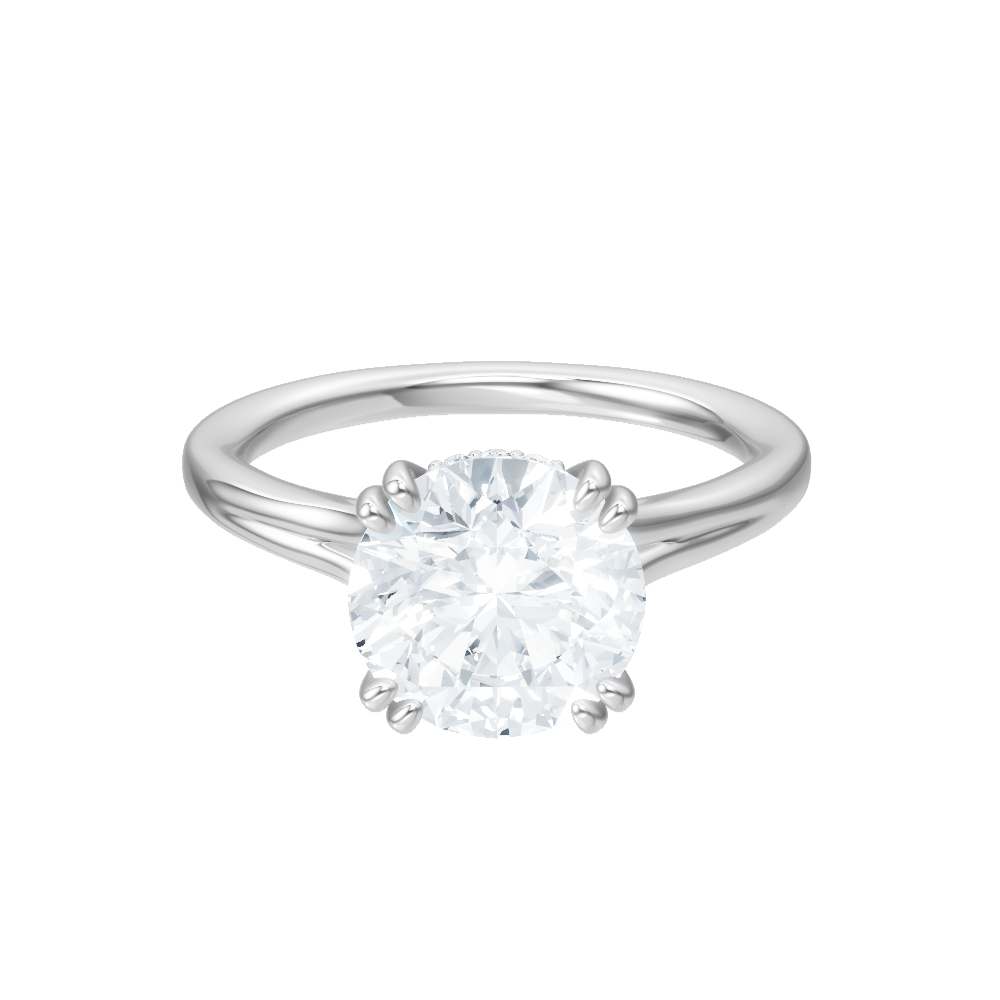 Valerie round lab diamond engagement ring in 18k white gold