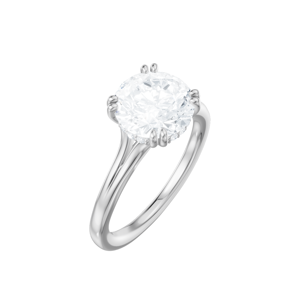 Valerie round lab diamond engagement ring in platinum - view 3