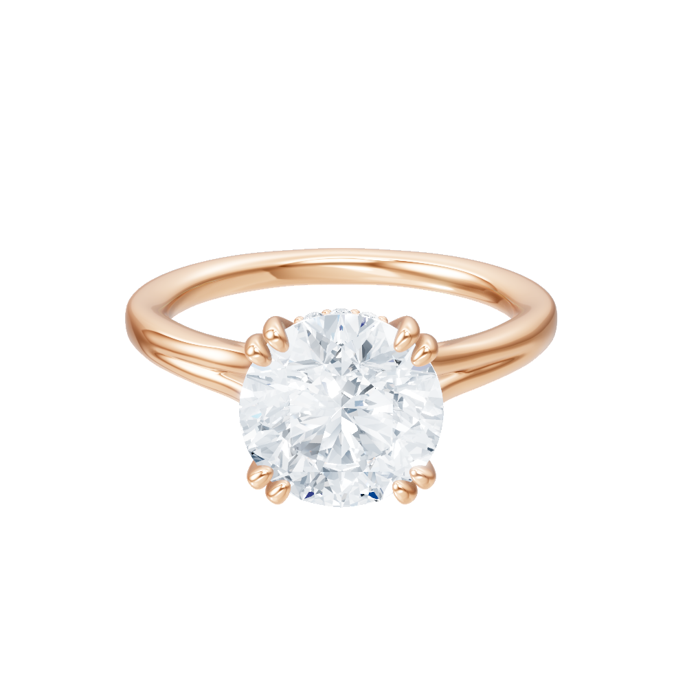 Valerie round lab diamond engagement ring in 18k rose gold