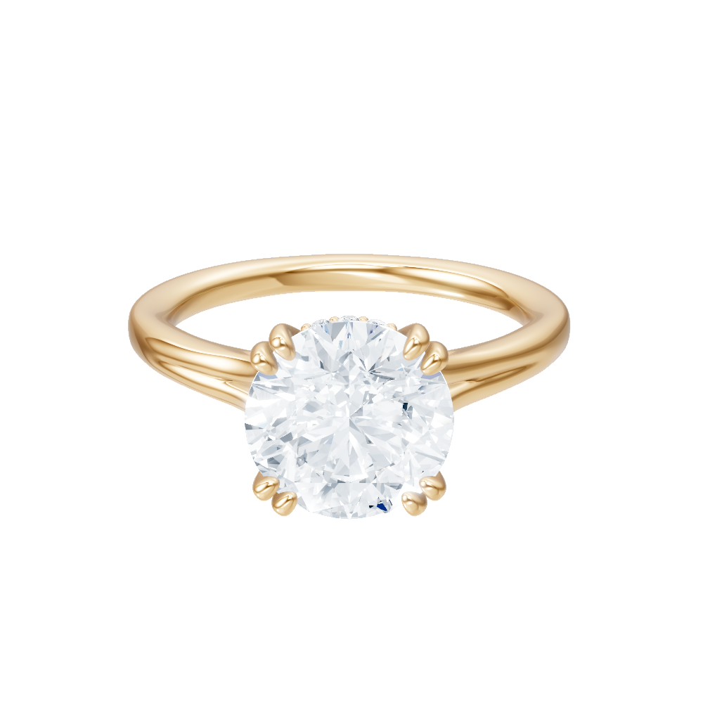 Valerie round lab diamond engagement ring in 18k yellow gold