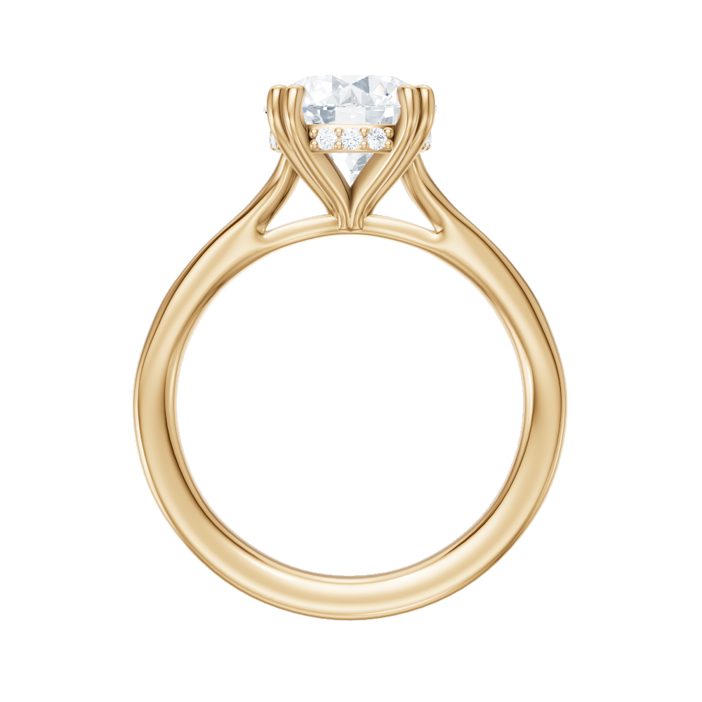Valerie round lab diamond engagement ring in 18k yellow gold - view 2