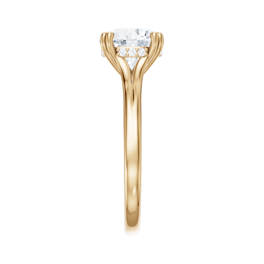Valerie round lab diamond engagement ring in 18k yellow gold - view 4