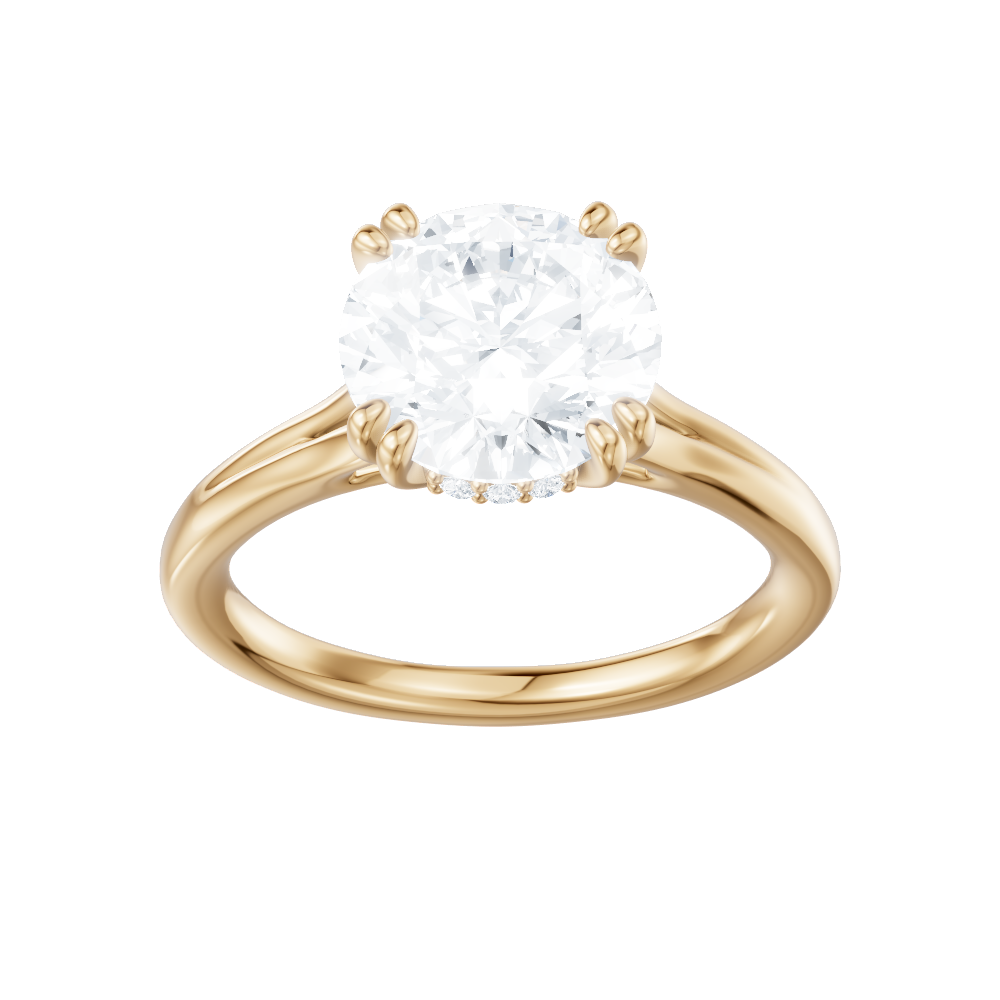 Valerie round lab diamond engagement ring in 18k yellow gold - view 5